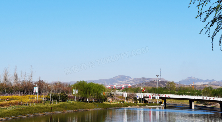 鹿泉美丽的山川田园景观摄影图片