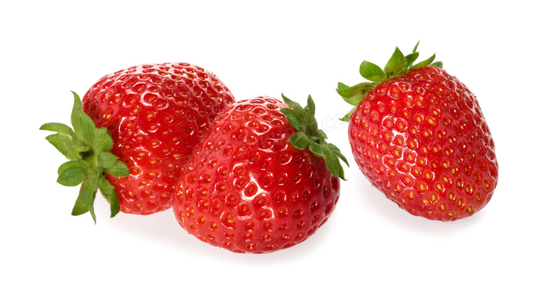 表面泛着光泽的高品质草莓高清图片