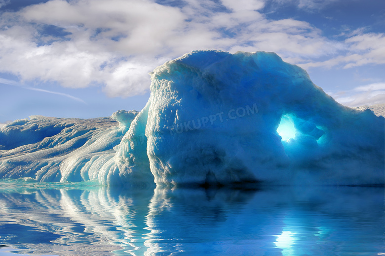 蓝天白云冰山自然风光摄影高清图片