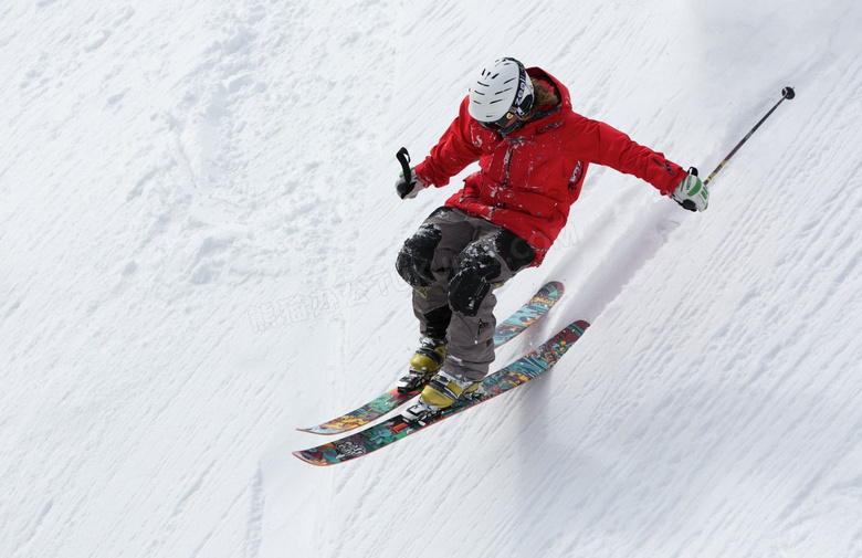 在滑雪的运动人物特写摄影高清图片