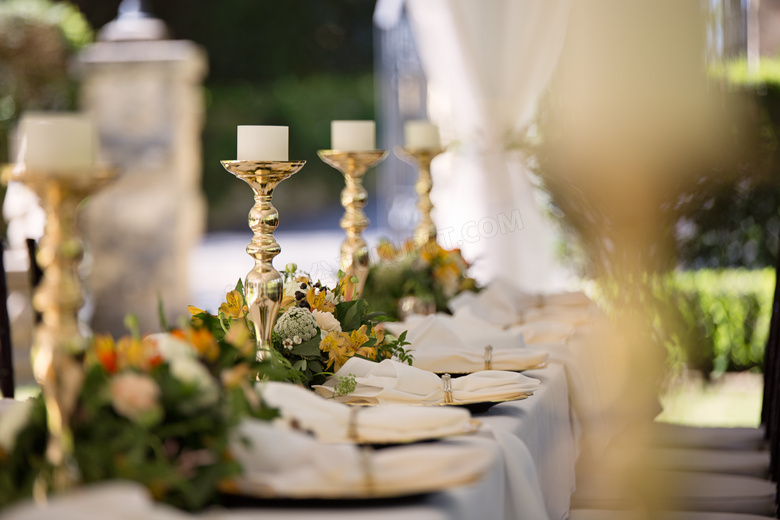 婚礼现场宴席布置效果摄影高清图片