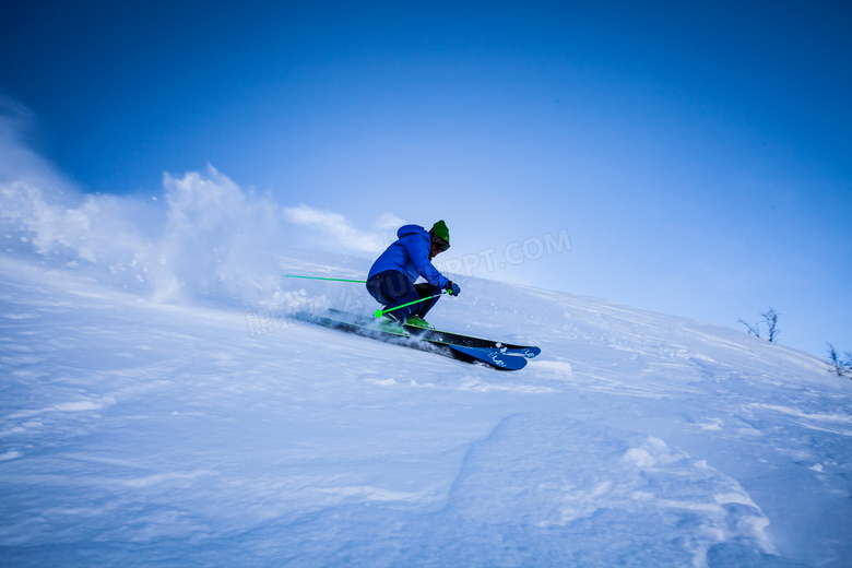 寒冷冬季滑雪运动人物摄影高清图片