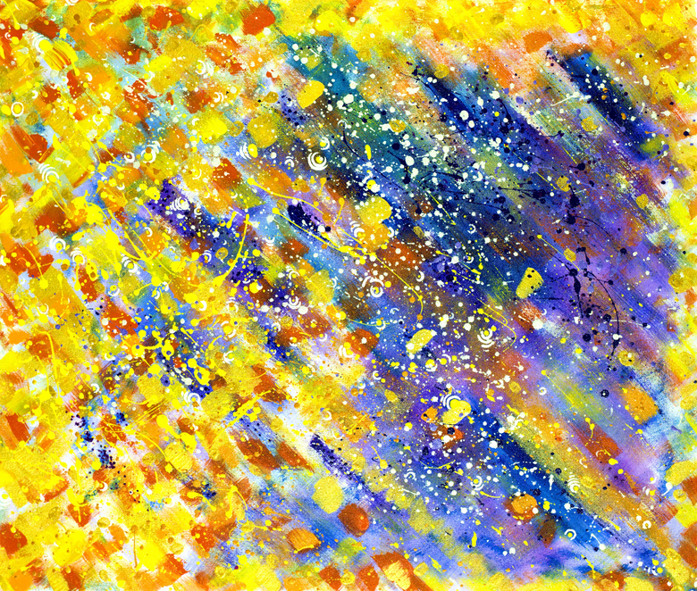 五颜六色水彩喷溅抽象创意高清图片
