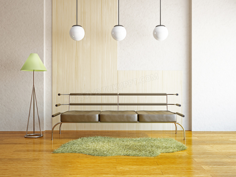 房间沙发灯具渲染效果设计高清图片
