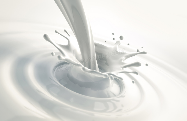 奶花与倒牛奶后形成的涟漪高清图片