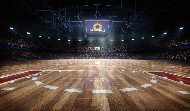 高上座率篮球赛场渲染效果高清图片