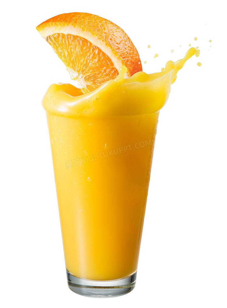 装满橙汁的玻璃杯创意摄影高清图片