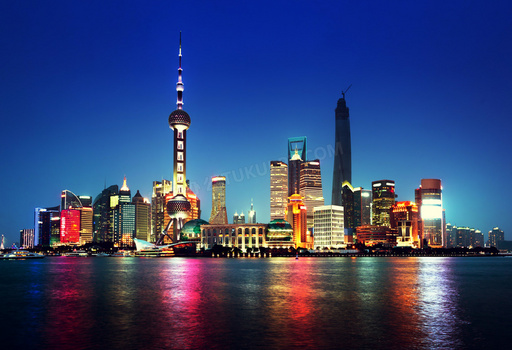 中国上海浦东地标夜景摄影高清图片