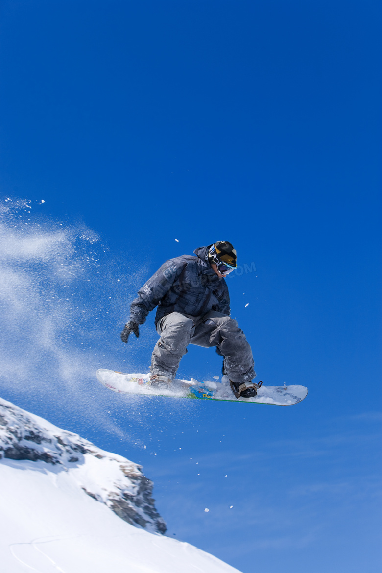 全副武装滑雪运动男子摄影高清图片