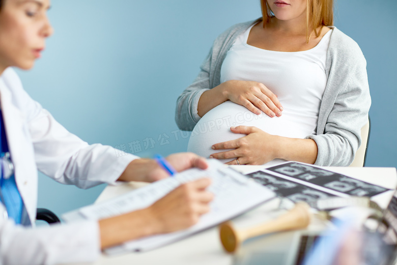 做孕检的孕妇美女人物摄影高清图片