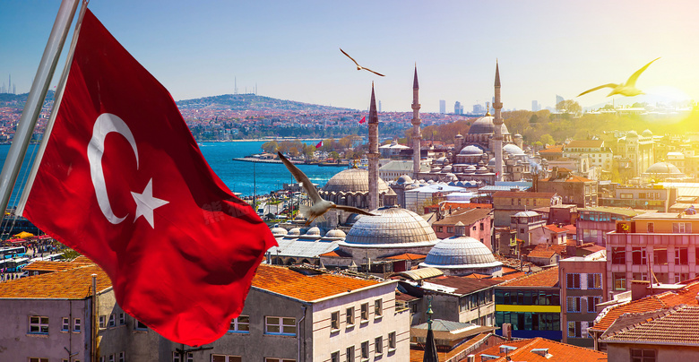 土耳其伊斯坦布尔鸟瞰摄影高清图片