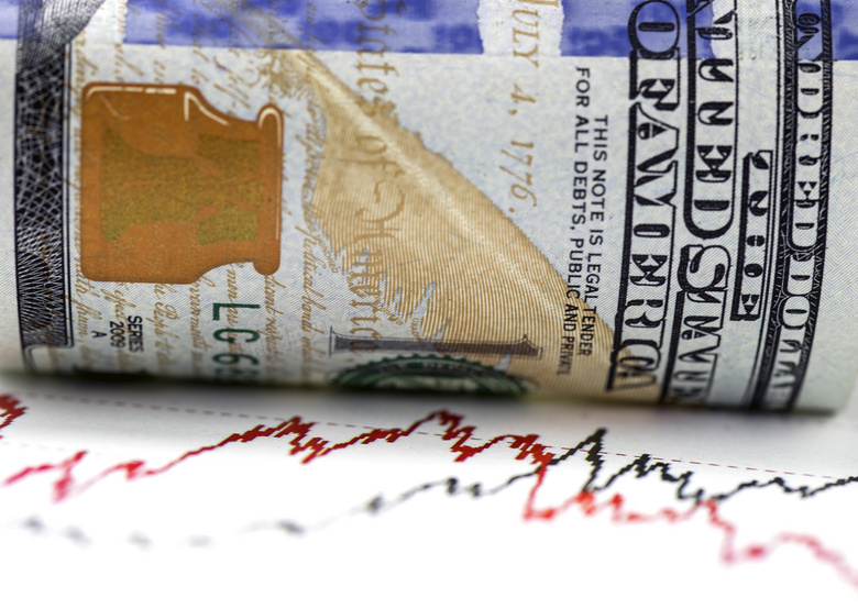 钞票与货币交易走势图创意高清图片