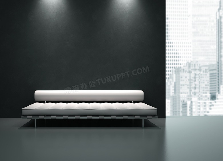 在灯光下的沙发椅渲染设计高清图片