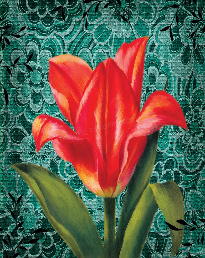 花卉植物图案室内装饰挂画高清图片