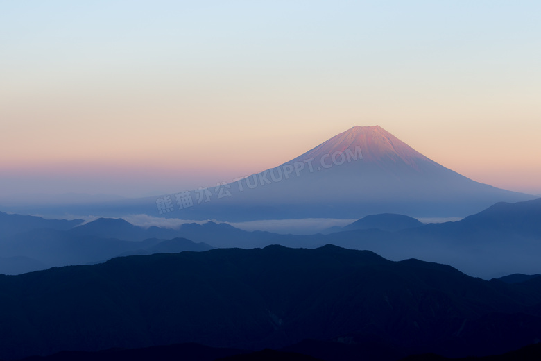 富士山清晨美景摄影图片
