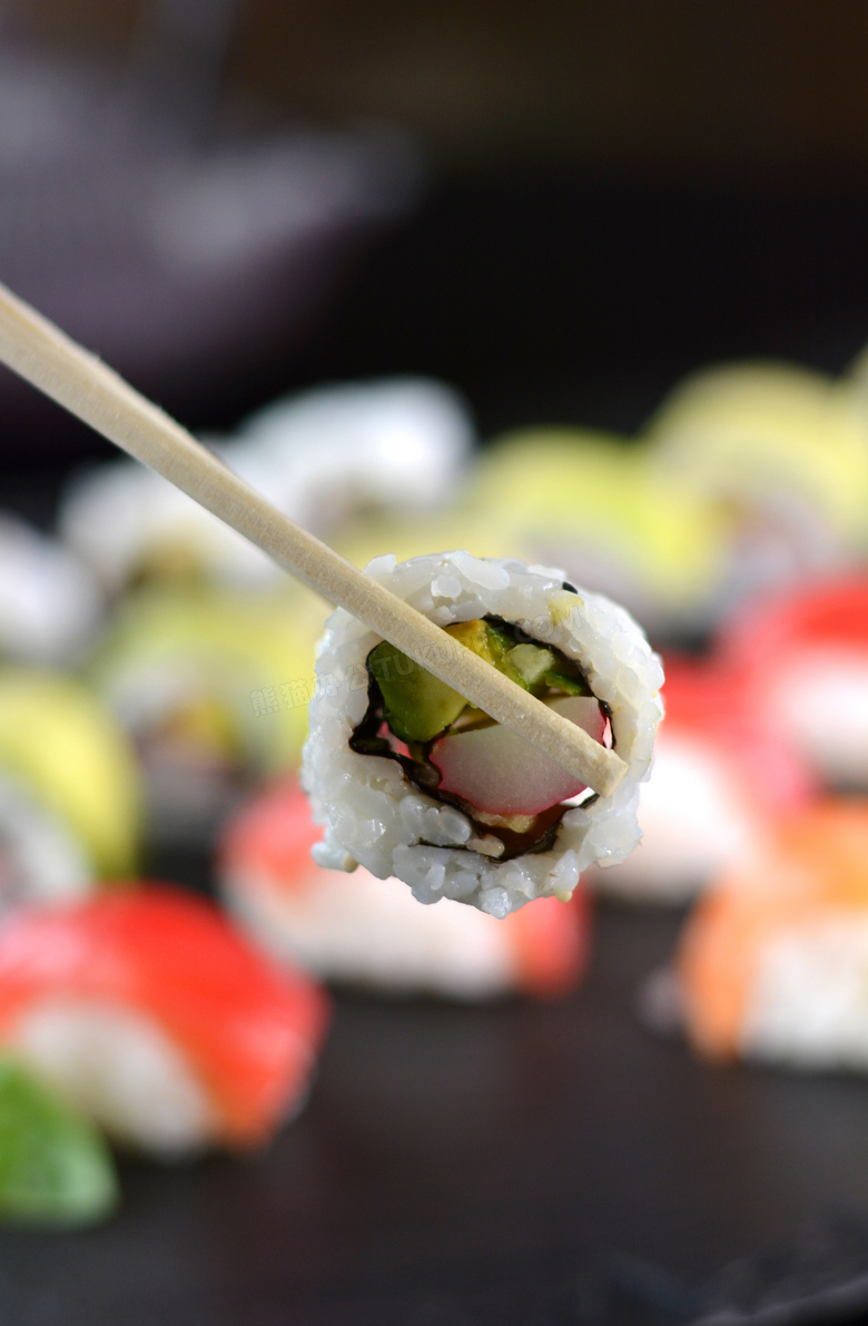 日本传统美食寿司微距特写高清图片