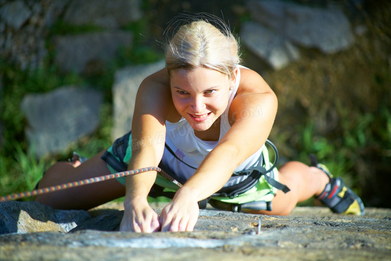 攀岩极限运动美女人物摄影高清图片