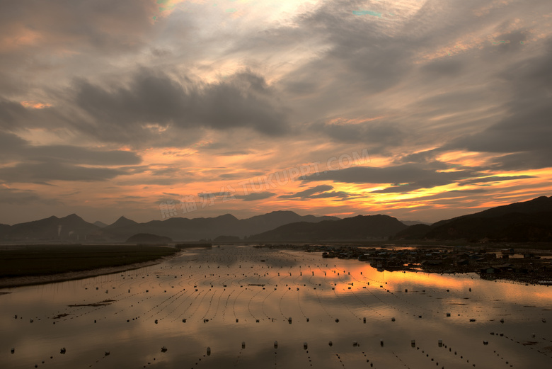 浒屿澳夕阳美景摄影图片