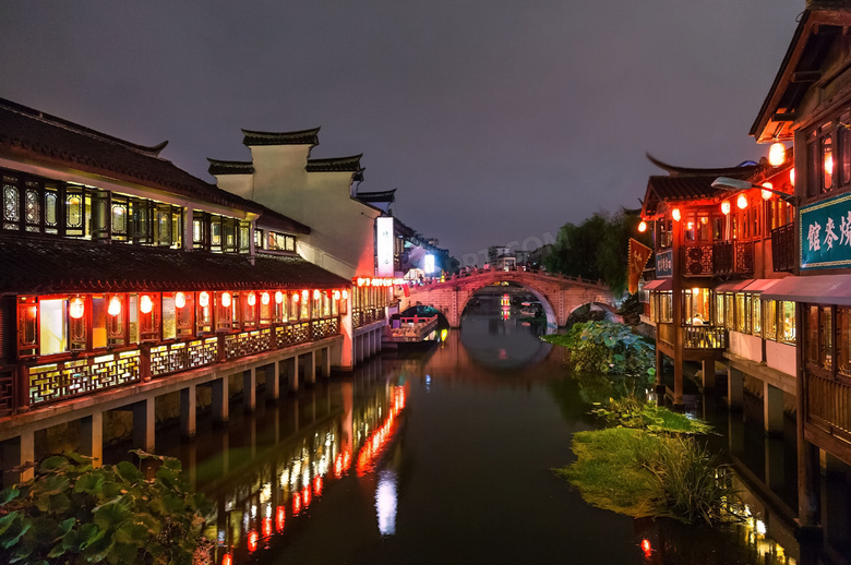 上海夜景七宝老街图片