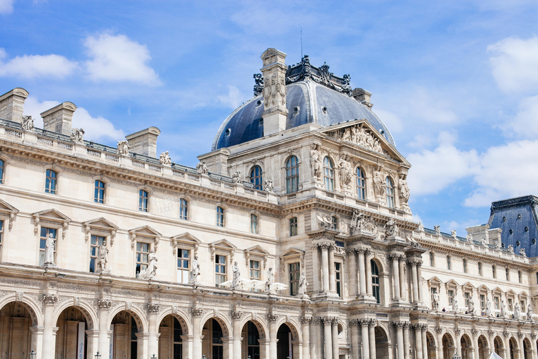 法国巴黎卢浮宫建筑物摄影高清图片