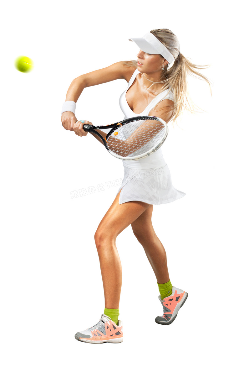 打网球的运动美女人物摄影高清图片