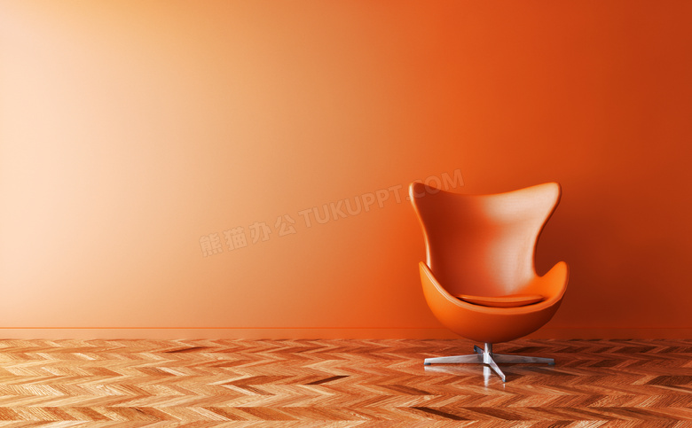 橙色的墙壁与沙发椅等摄影高清图片