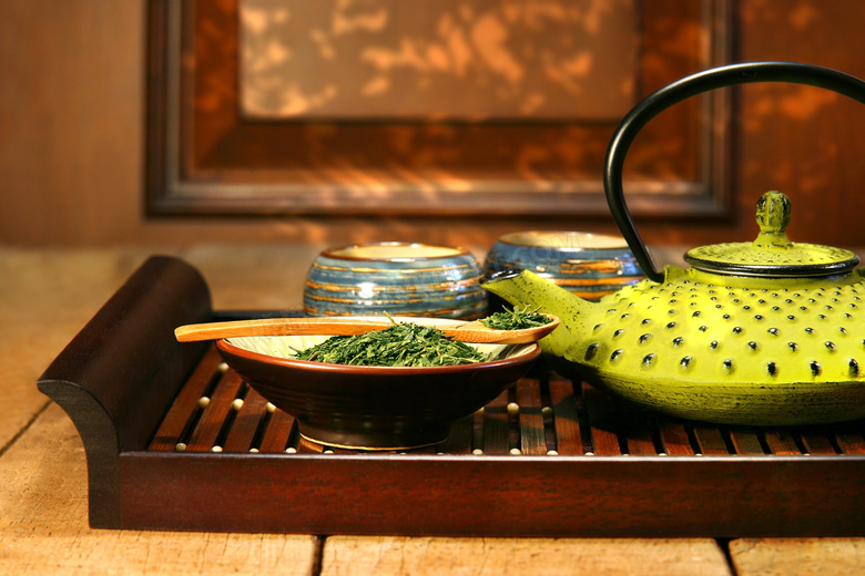 茶艺文化用具近景微距摄影高清图片
