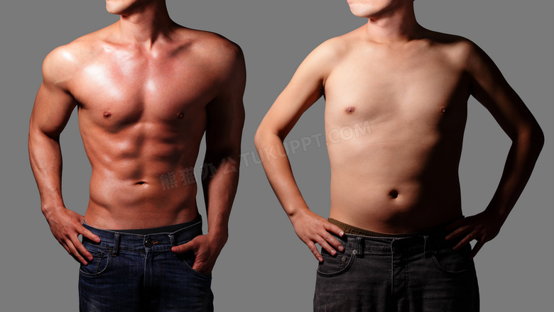 减肥瘦身前后对比效果摄影高清图片
