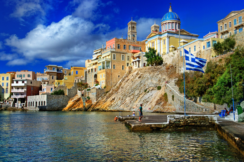 希腊锡罗斯岛建筑景观摄影高清图片