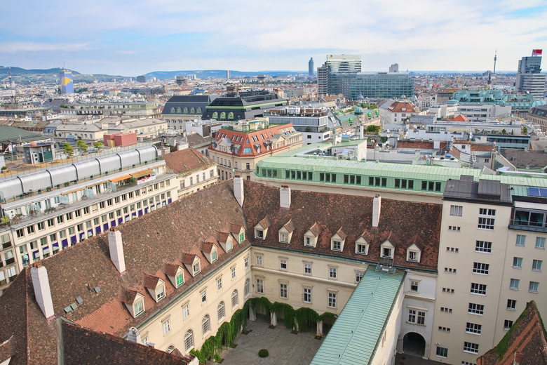 奥地利维也纳建筑鸟瞰摄影高清图片