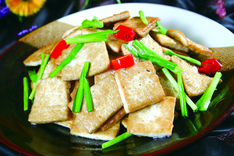 浏阳煎豆腐美食摄影图片