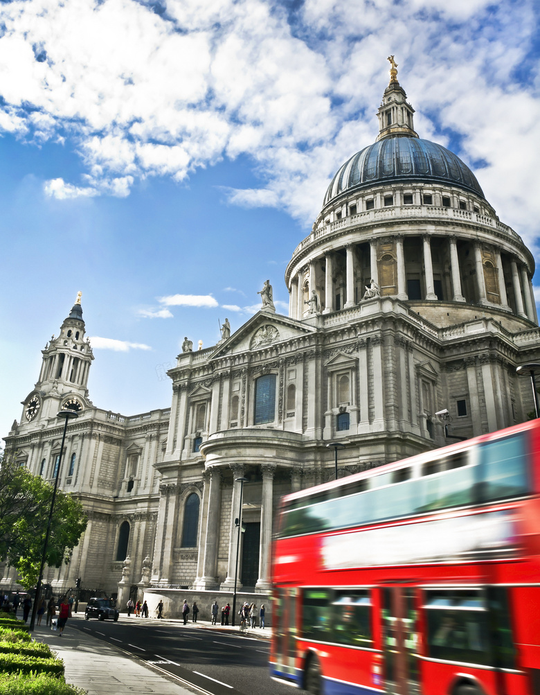 英国伦敦圣保罗大教堂摄影高清图片