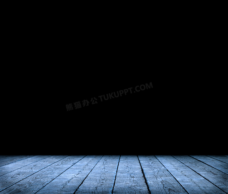漆黑一片与蓝色木地板摄影高清图片