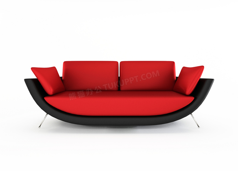 红色的时尚流线型沙发家具高清图片