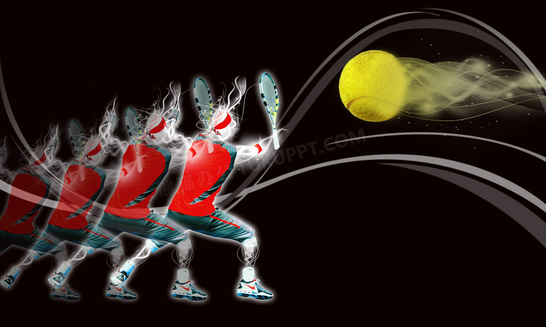 快速移动的网球运动员创意高清图片