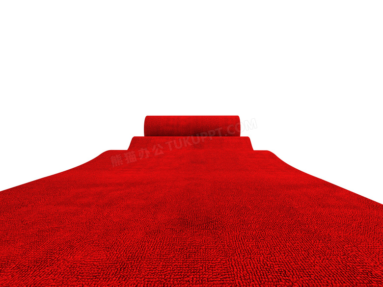 铺展开来的红地毯近景摄影高清图片