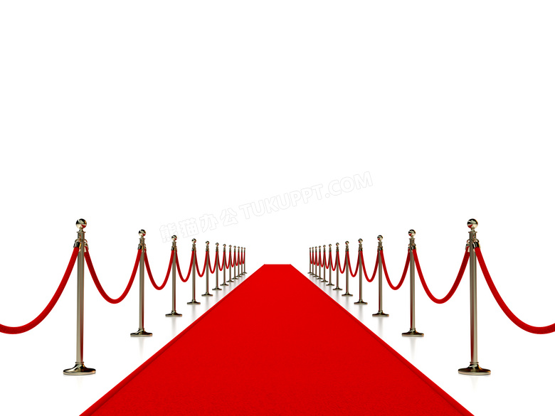 红地毯与两旁的隔离栏设计高清图片