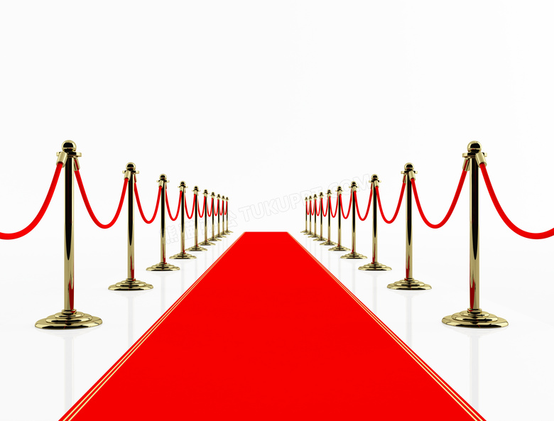 镏金的护栏与红色地毯设计高清图片