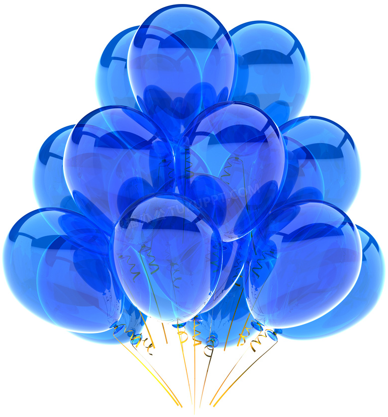 多个飘着的深蓝色气球摄影高清图片