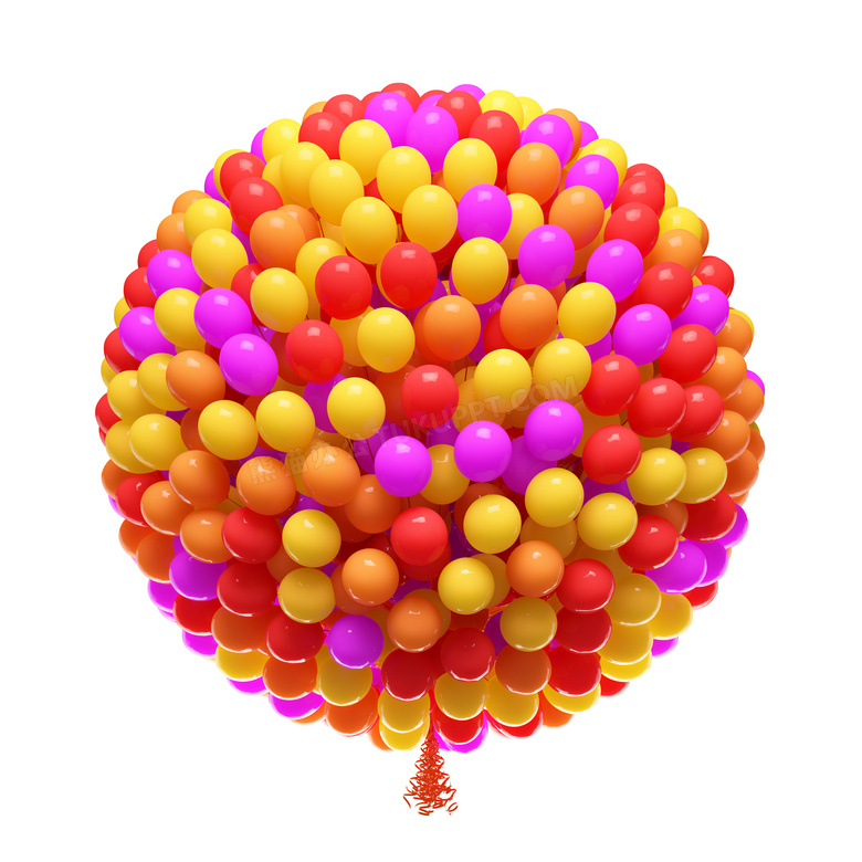 鲜艳三色气球组成的圆气球高清图片