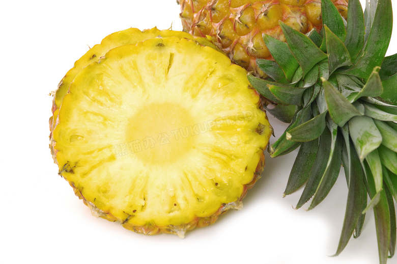 热带水果菠萝切片特写摄影高清图片