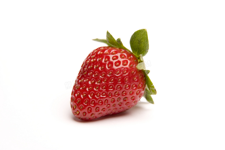 一个新鲜草莓近景特写摄影高清图片