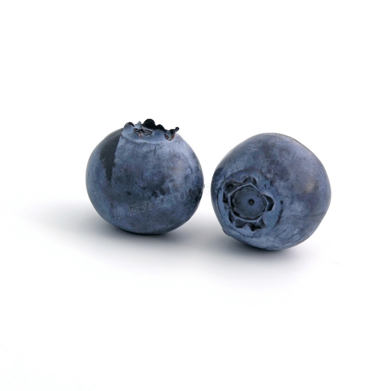两颗蓝莓果实近景特写摄影高清图片