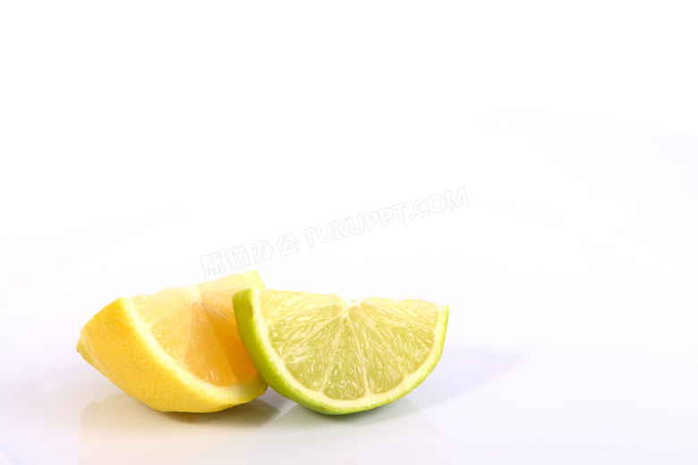 新鲜柠檬切块特写摄影高清图片