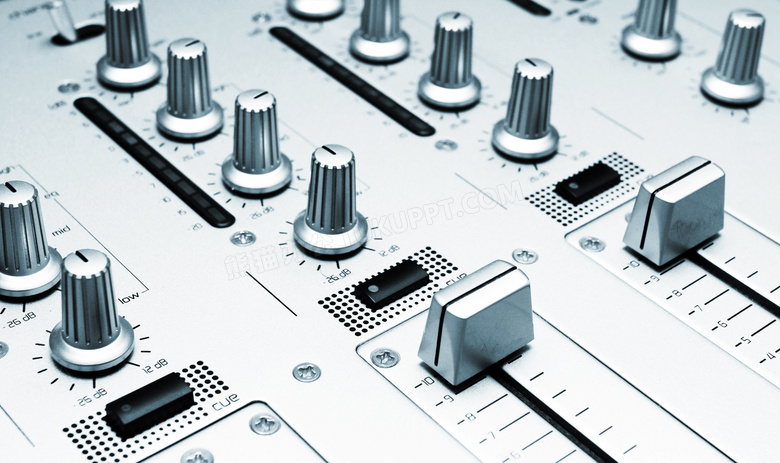 多功能调音混音控制台摄影高清图片