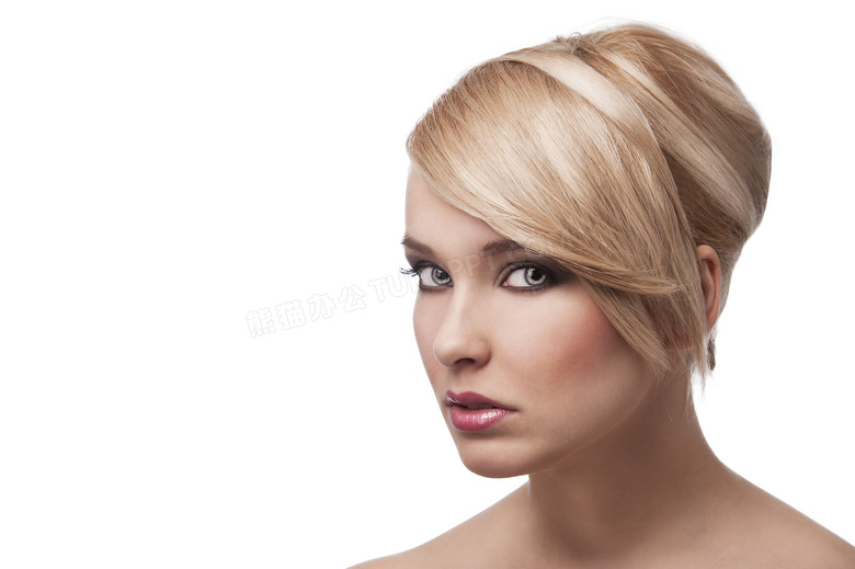 红唇美女人物发型展示摄影高清图片
