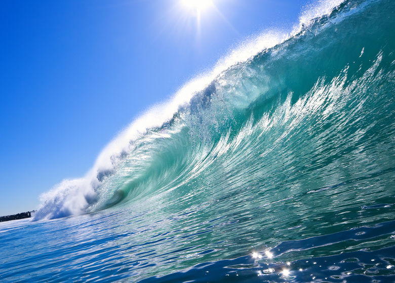 波涛汹涌的大海波浪摄影高清图片