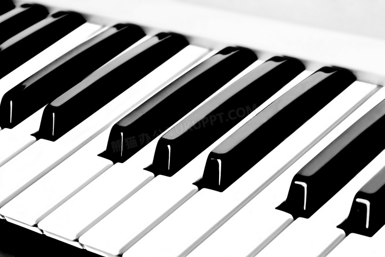 钢琴黑白颜色琴键特写摄影高清图片