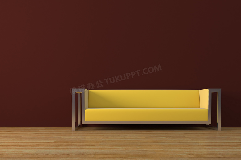 黄色简约沙发效果图高清图片