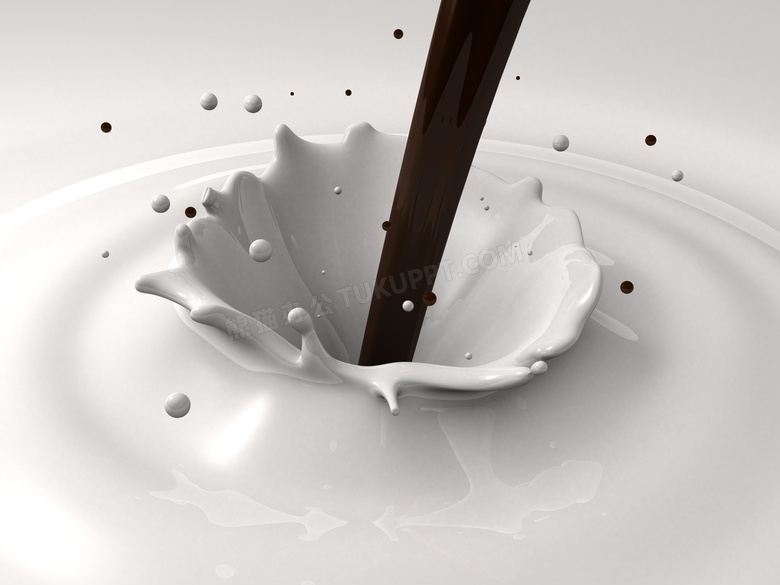 乳白色牛奶飞溅效果高清摄影图片